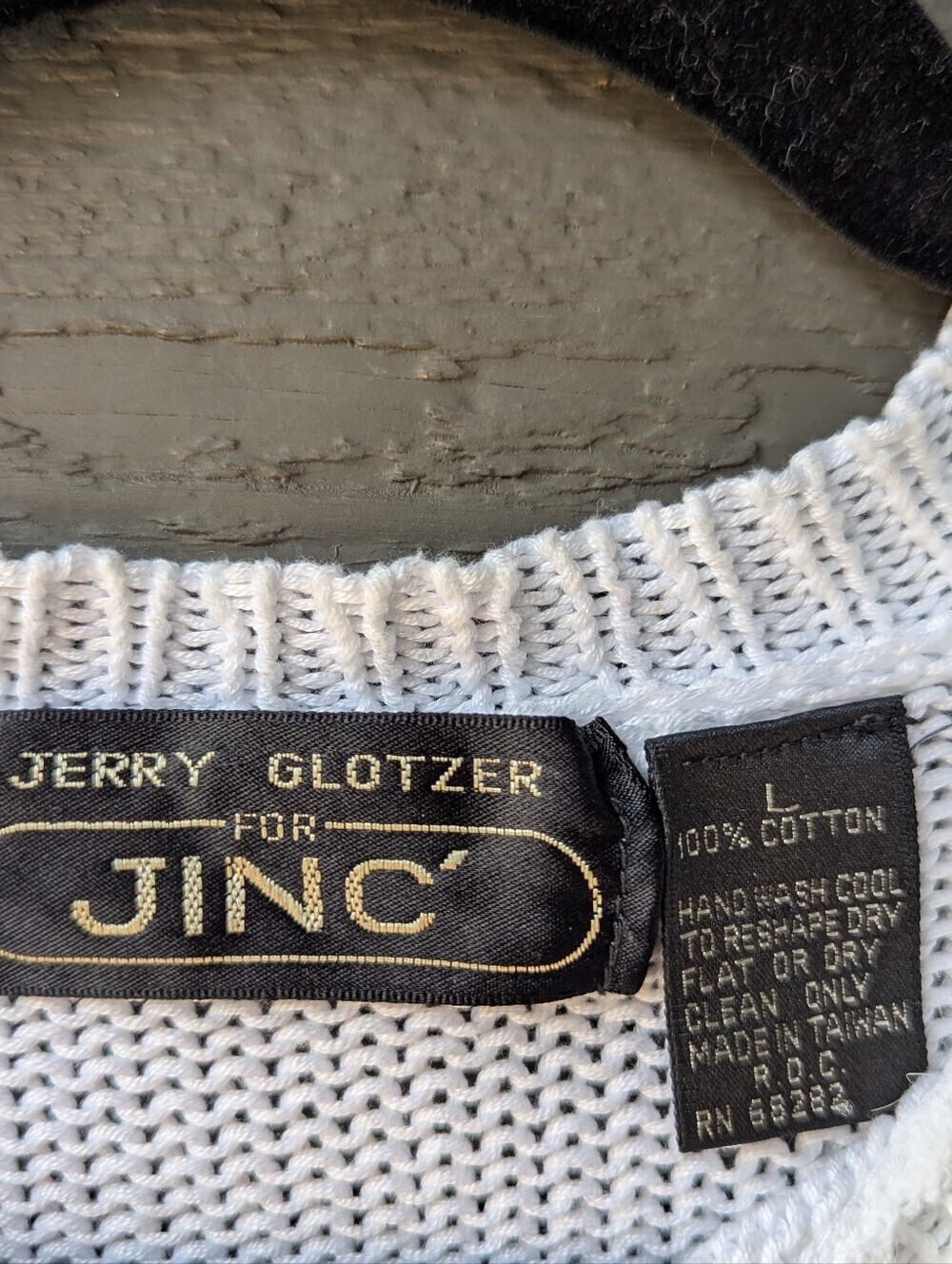 VTG 80s Bauhaus Jerry Glotzer For JINC' Crew Neck Sweater Size Large 100% Cotton - Picture 4 of 6